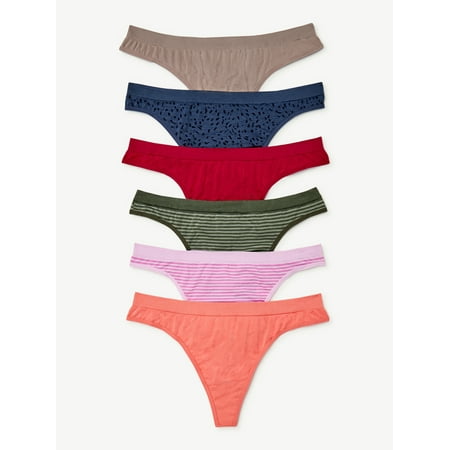 

Joyspun Women s Seamless Thong Panties 6-Pack Sizes XS to 3XL