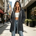 thumbnail image 6 of Stralyhd Women's Zip Up Relaxed Fit Hoodies Oversized Long Tunic Sweatshirts Casual Long Sleeve 2026 Fall Hoodie Jacket Coat Dark Gray S, 6 of 6