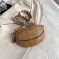 thumbnail image 1 of Bolsa de pecho para mujer, bandolera de piel de cocodrilo, riñonera con cadena (amarillo) Ehuebsd Para Estrenar, 1 of 9