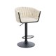 thumbnail image 1 of Banco para barra, en terciopelo diseño trenzado, altura ajustable, giratorio, acolchonado, estructura negro mate, vanguardista, posapié SKU EL19522 BK BEIGE TERC, 1 of 1