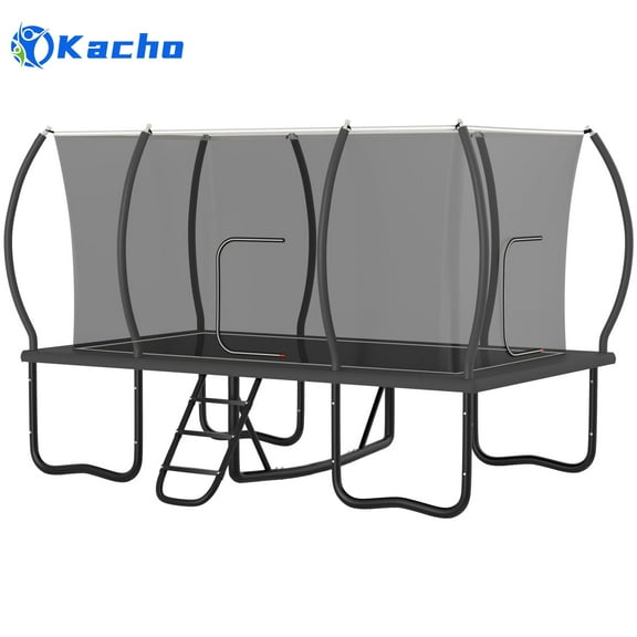 Kacho Rectangle Trampoline, 8X14FT Rectangle Trampoline with Enclosure Net, 1500LBS Heavy Duty Rectangular Trampolines for Kids Adults, Big Outdoor Rectangle Trampoline, Backyard Tumbling Gymnastics