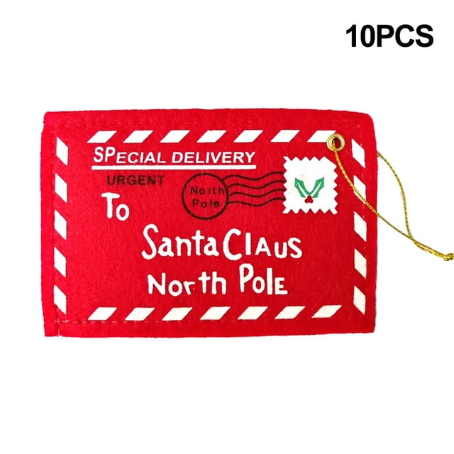 10Pcs Christmas Envelope Santa Card Bag Christmas Tree Ornaments