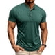 thumbnail image 1 of Tops para hombre, blusas y camisas de manga corta con cuello redondo para hombre, jersey informal de medio botón con cuello redondo y manga corta de color liso a la moda para hombre, top de poliéster, 1 of 8