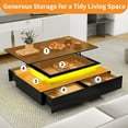 thumbnail image 4 of Craftian Lift Top LED Coffee Table, Modern Living Room Tables with 4 Spacious Drawers, Black, 4 of 9