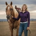 thumbnail image 4 of TuffRider Girls ADEY Double Collar Shirt-Rust -M, 4 of 11