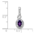 thumbnail image 3 of FB Jewels Sterling Silver Rhodium-plated Amethyst & Diam. Pendant, 3 of 4