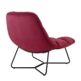 thumbnail image 3 of Corvus  Ferrell Velvet Accent Lounge Chair Wine Red Handmade, 3 of 5