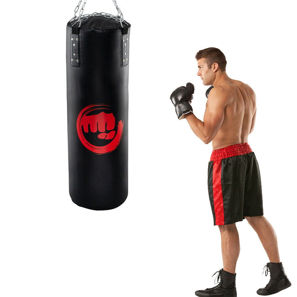 Heavy Hanging Punching Bag Kit Boxing MMA Training Taekwondo W/ Chain Hook Tool 