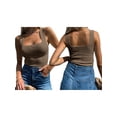 thumbnail image 3 of Yunliwuli Women Cami Tops Camisoles Solid Color Sleeveless Backless Knit Tank Tops Summer Vests Tops Streetwear, 3 of 10
