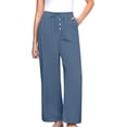 thumbnail image 2 of FNFYFH Clearance Ladies Casual Long Linen Trousers Loose Fit Solid Color Summer, 2 of 8