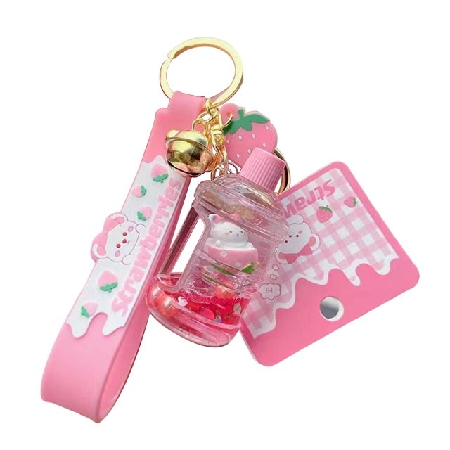 Minnieouse LLavero de dibujos animados, soporte para taza de té de la leche, llavero portátil para puerta de casa, escolar, mochila, bolsa, Ropa, zapatos y accesorios Miscelánea tipo 4 Minnieouse AP014277-04