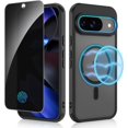 thumbnail image 1 of HZXC-for Google Pixel 9 / Pixel 9 Pro Case Compatible with MagSafe, [with Privacy Screen Protector] Translucent Shockproof Slim Protective Phone Case for Google Pixel 9/9 Pro 6.3 inch, Black, 1 of 4