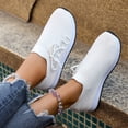 thumbnail image 6 of HTHLVMD Lace Up Walking Shoes, Barefoot Shoes Women Slip on Sneakers Walking Tennis Running Minimalist Shoes Fashion Wide Toe Casual Comfortable Summer Ladies Loafer, White 9, 6 of 7