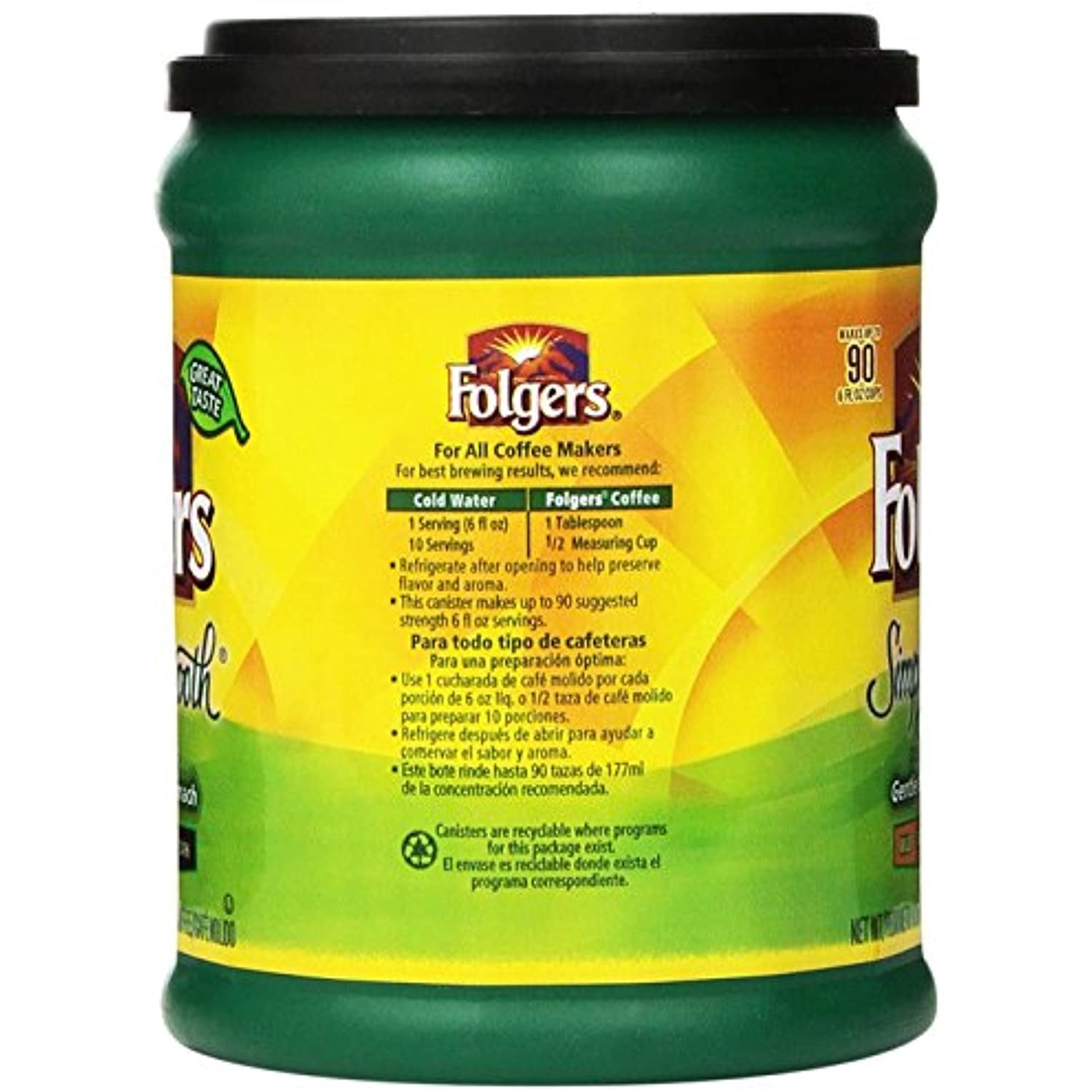 Folgers Simply Smooth Decaf Ground Coffee, Mild Roast, 11.5 Ounce (Packaging May Vary)