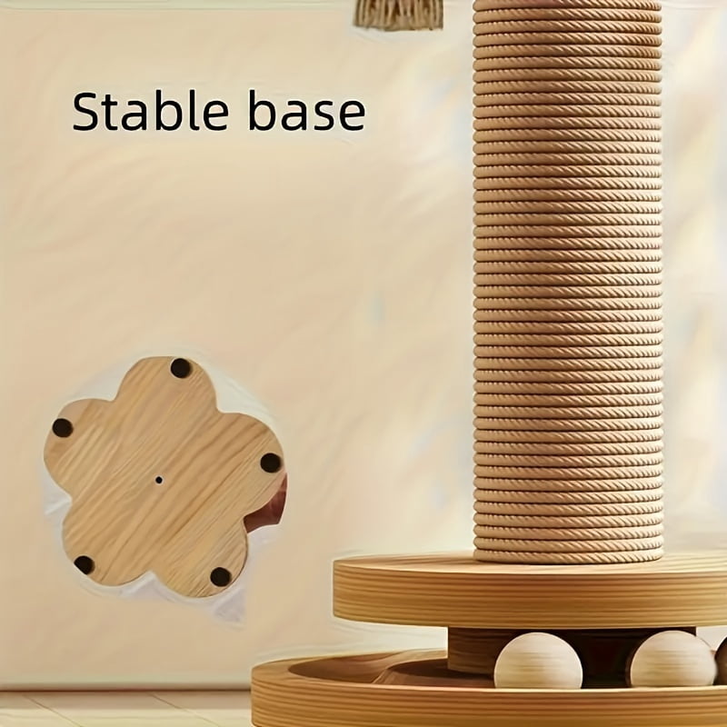 Multi-Level Scratching Post & Climbing Tower 20in With Sisal, Cat Toy Scratching Post, Cat Climbing Frame With Hanging Balls And Feather Wand, Suitable For Indoor Cats' Exercise