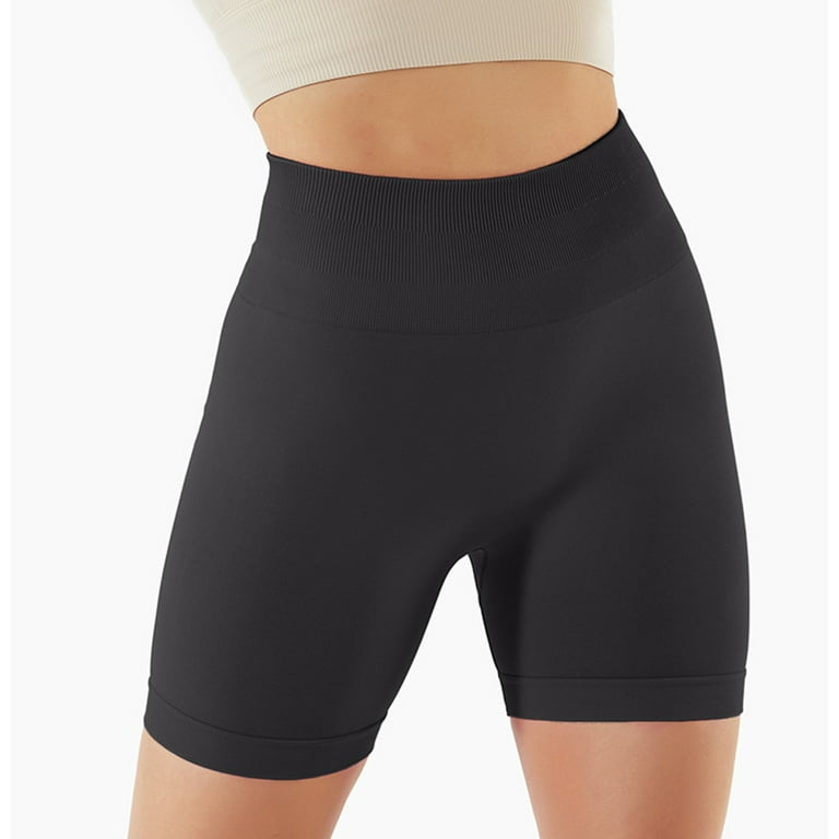 FAIWAD Women Compression Seamless Slim Shorts Pants Sports Jogger Butt Lift  Yoga Leggings (Small, Black2)
