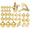 thumbnail image 1 of Moyic Juego de adornos navideños de ABS, 30 Uds., conjunto de joyas de árbol para decoración festiva, decoraciones para árboles de Kits de decoración para fiestas oro, 1 of 6