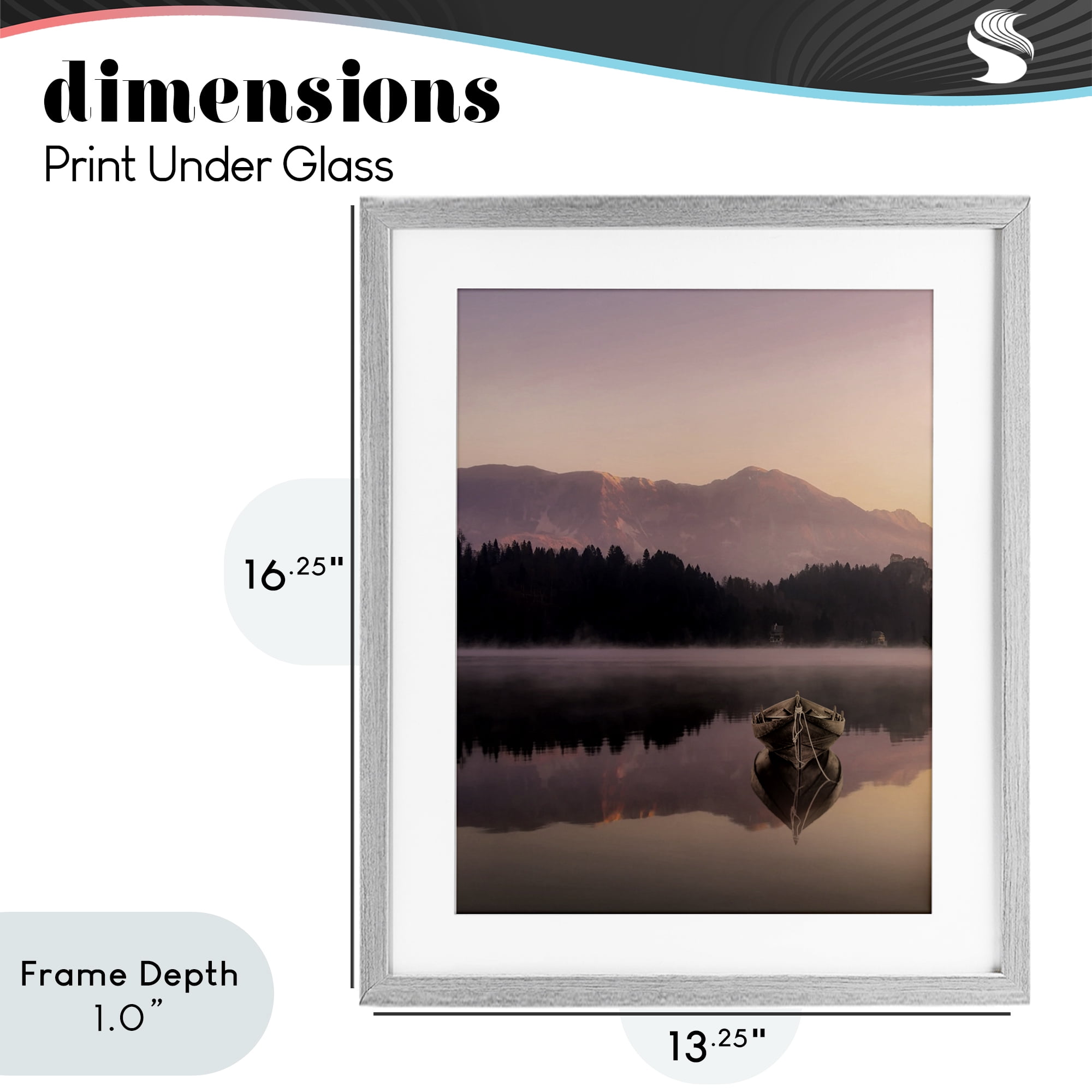 Stupell Industries Tranquil Lake Sunsets Gray Framed Print Under Glass, design by Marcus Prime