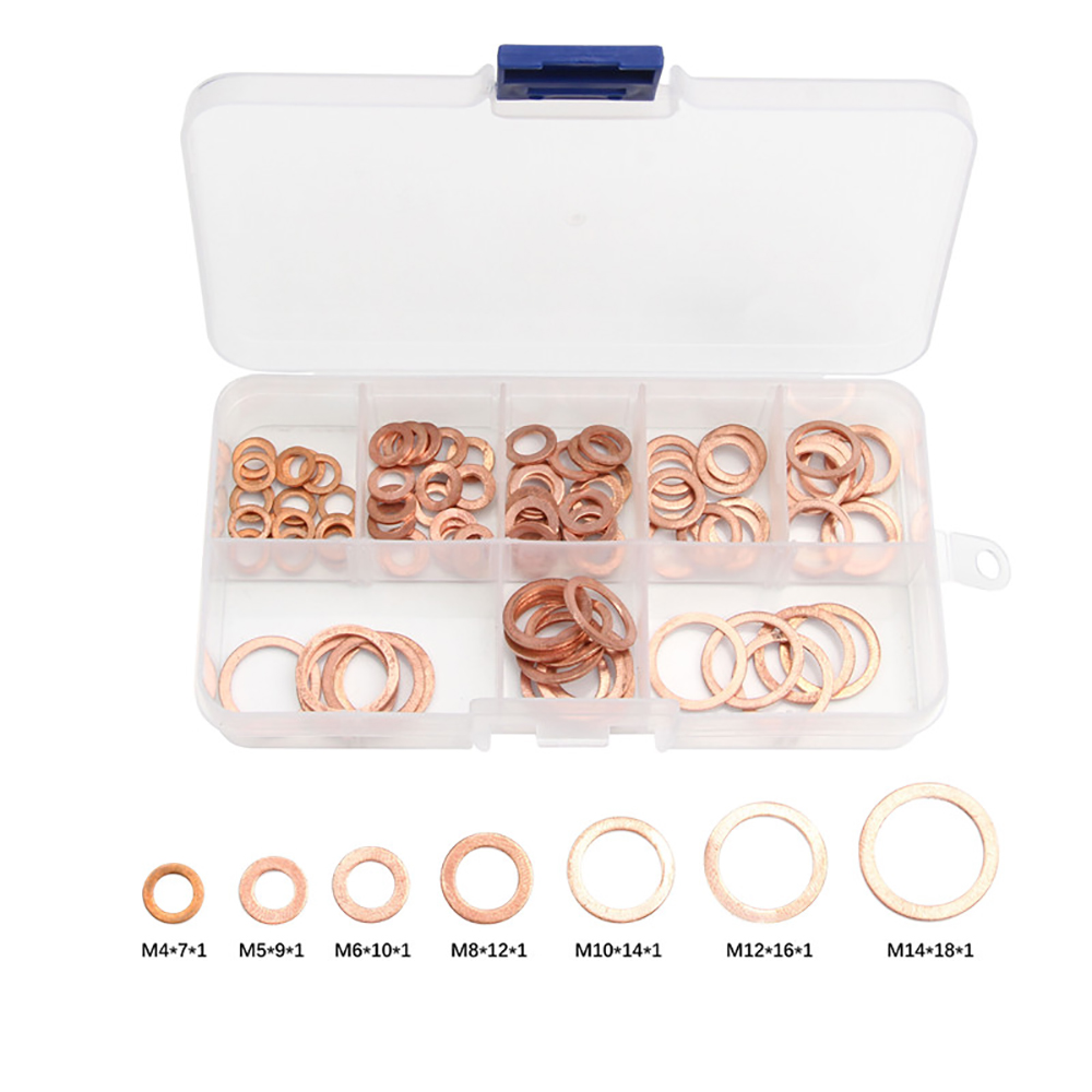 Kajeer Copper Washer Assortment Set, 300/200/100 Pieces 12 Sizes Copper