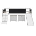 thumbnail image 6 of Harper & Bright Designs Twin Size Loft Bed with Two Storage Boxes, Multi-Functional Wood Loft Bed with Climbing Frame Slide and Guardrails, White, 6 of 17