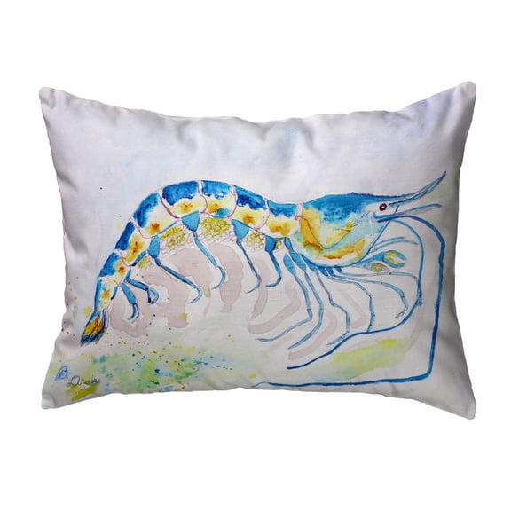Betsy Drake KS753 11 x 14 in. Blue Shrimp Non-Corded Indoor & Outdoor Pillow