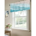 thumbnail image 6 of Valance Curtain Teal Blue Ocean Waves Kitchen Curtain for Window Ombre Beach Rod Pocket Curtain Valance Window Treatment for Kitchen Bathroom Dining Room 1 Panel 54x18inch, 6 of 9