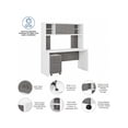 thumbnail image 3 of Bush Business Furniture Echo Credenza Desk with Hutch and Mobile File Cabinet Pure White/Modern Gray, 3 of 7