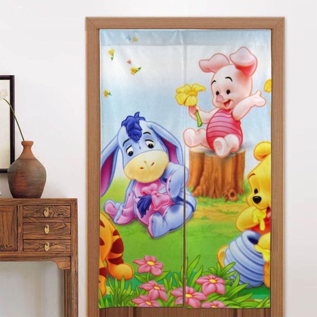 Cortina de puerta de Eeyore para entrada, cortina opaca con estampado de patrón, cortina divisoria de ambientes, tapiz para decoración del hogar, 34" de ancho x 56" de largo