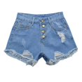 thumbnail image 4 of FUNUONY Jean Shorts Womens Womens Jean Shorts Baggy Jeans for Woman Denim Shorts Women Summer 2025 Trendy Women's Ripped Pocket Jeans with Rolled Edge Casual Shorts Light Blue Xl, 4 of 5