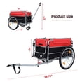 thumbnail image 5 of GDF Studio Heavy Duty Bike Cargo Trailer with Steel Frame, Folding Luggage Cart, Black and Red, 5 of 10