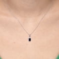 thumbnail image 3 of ANGARA Natural Blue Sapphire Pendant with Diamond Trio in 14K White Gold for Women (Size-6x4mm) | September Birthstone, Anniversary, Jewelry Gift for Women | Natural Blue Sapphire Necklace, 3 of 9