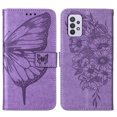 thumbnail image 3 of Dteck Samsung A32 Case 5G, Butterfly Patterned Wallet Case, Magnetic Hand Strap Credit Card Holder Slots Synthetic Leather Kickstand Protective Cover For Samsung Galaxy A32 5G, Lightpurple, 3 of 11