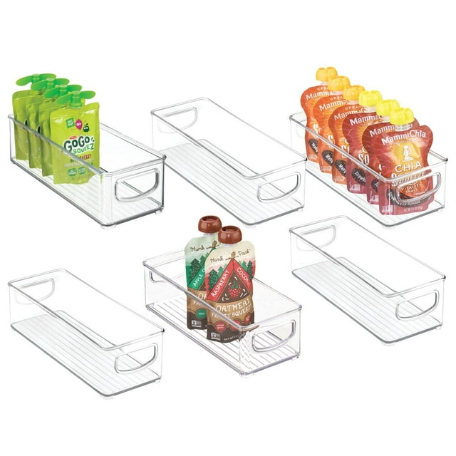 Cubo de almacenamiento mDesign, apilable, plástico, pequeño, 6 unidades, transparente