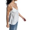 thumbnail image 3 of Women's Y2k Polka Dot Print Tank Top Spaghetti Strap Camisole Sheer Mesh Going Out Top White S, 3 of 9