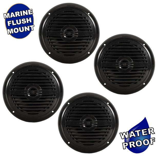 Acoustic Audio MRN65B Waterproof Flush Mount Marine 6.5" Speakers