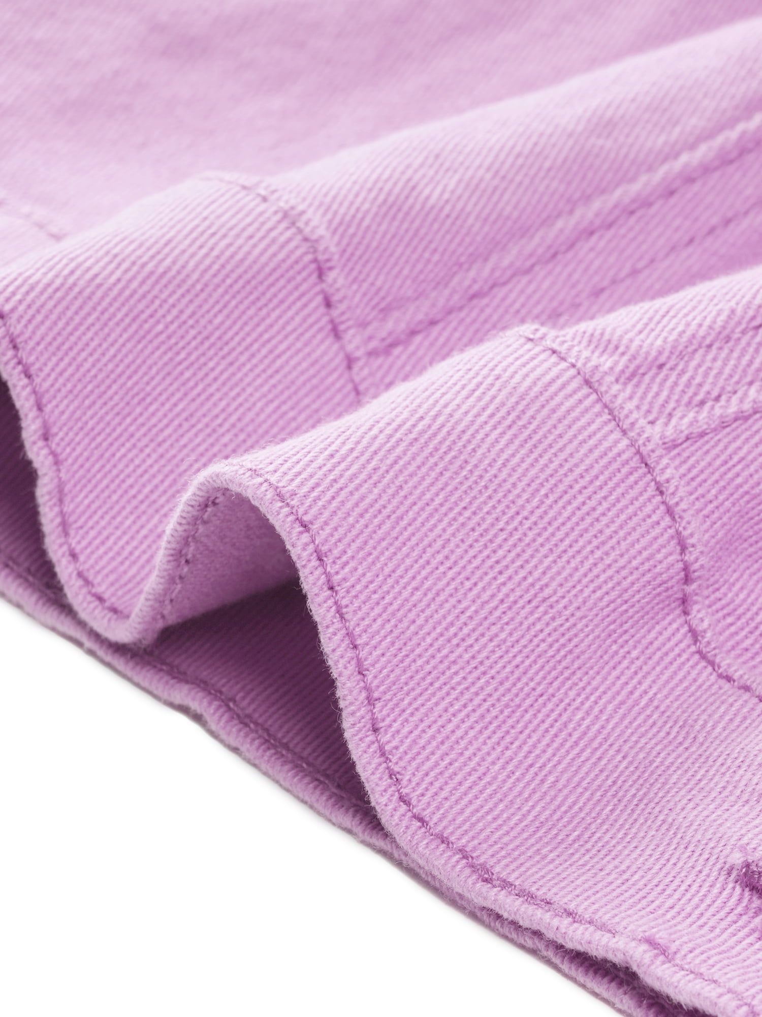 DARING DIVA Women's Plus Button Closed Cropped Denim Jacket 2X Light Purple