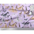 thumbnail image 3 of Soimoi Purple polyester Crepe Fabric Mix Dog Decor Fabric Printed Yard 52 Inch Wide, 3 of 3