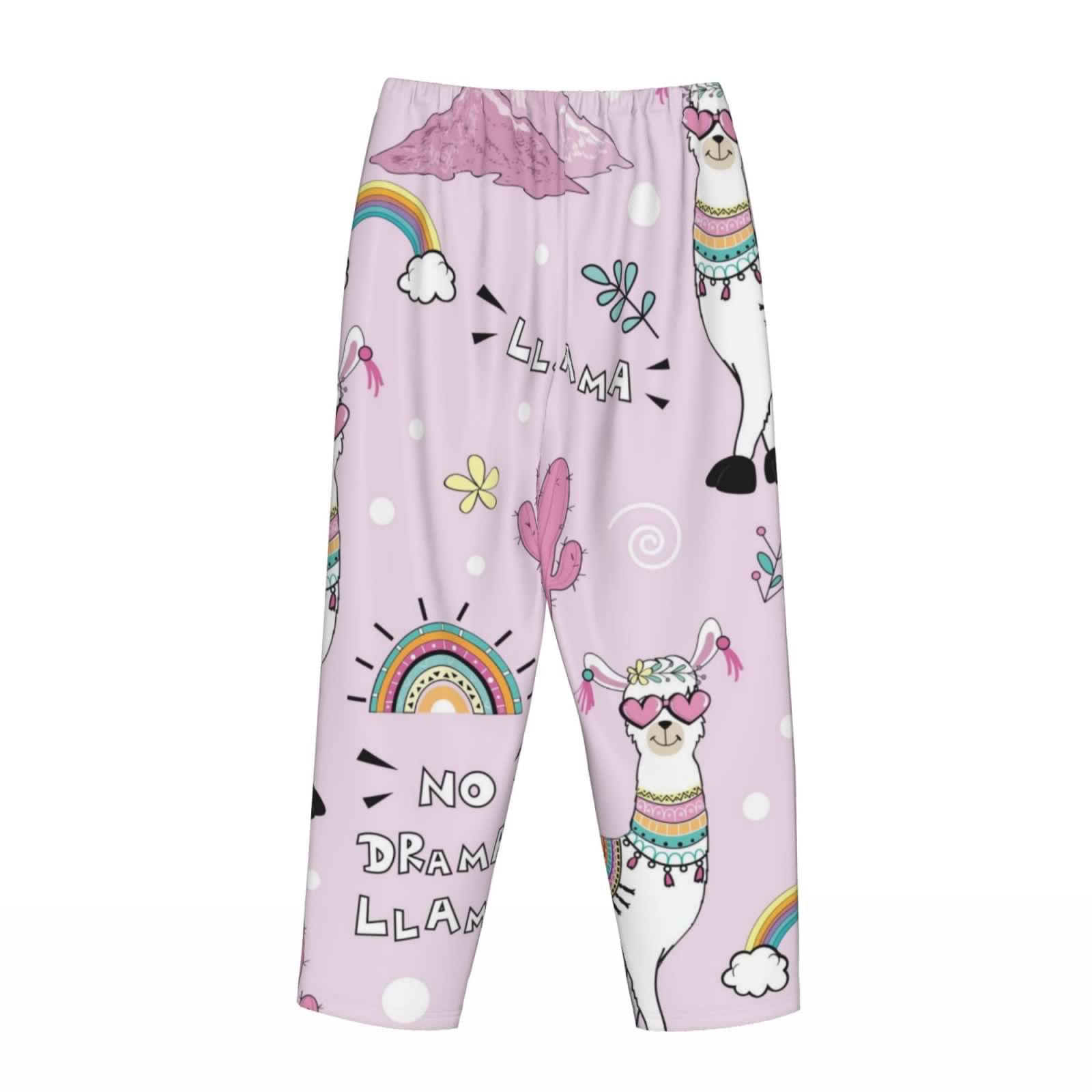 thumbnail image 5 of Goofa No Drama Llama Printed Soft Pajama Pants for Women, Wide Leg Comfy Casual Lounge Yoga Pants-X-Large, 5 of 9