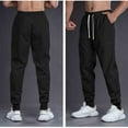 thumbnail image 1 of Ceisia Men Solid Color Loose Casual Pants Elastic Waist Drawstring Sports Gift Work Trousers, 1 of 5