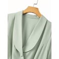 thumbnail image 5 of Plus Size Womens Green A-Line Dress With Shawl Collar And Short Sleeves For Formal Occasions, 5 of 7