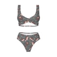 thumbnail image 4 of Daiia Hedgehogs and Flowers1 Women's Bikini Set Two Piece Swimsuit High Waisted Bikini Adjustable Straps Bikini Perfect for Beach, Pool, and Summer Vacation-XX-Large, 4 of 9
