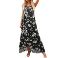 thumbnail image 2 of Lenago Robes Grande Taille pour Femmes Mode Robes Col Rond Été Imprimé Décontracté Sans Manches Vacances Plage Longue Robe Été Plage Robes en Liquidation, 2 of 9