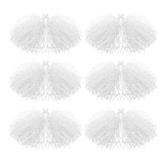 Raindrops 12pcs Cheerleading Pom Pom White Metallic Cheerleading Pom Poms For Cheerleading Performance Dance Team Decoration
