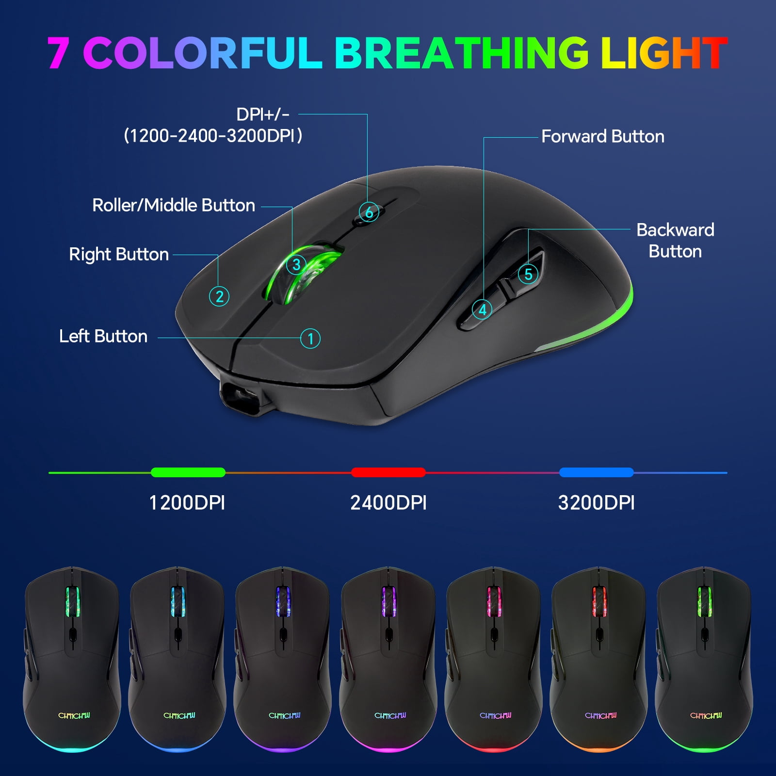 CHONCHOW 60% Wireless gaming Keyboard and Mouse Combo,68 keys Rechargeable Led Backlit Keyboard , 2.4GHz Wireless Receiver,Portable Design and Stable USB Connection for PC Mac Xbox