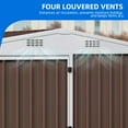 thumbnail image 4 of Dextrus 8x4 FT Outdoor Metal Storage Shed with Shelves, Lockable Tool Cabinet for Garden (Brown), 4 of 9