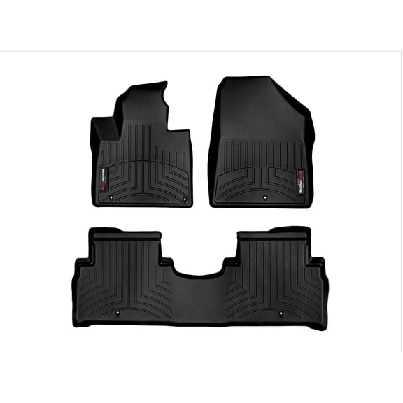 WeatherTech Custom Fit FloorLiners compatible with 2016-2018 Kia Sorento - 1st & 2nd Row, Black