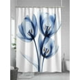 thumbnail image 5 of Fsddascl Blue Flowers Shower Curtain Set - Standard 72" x 72" Washable Bathtub Curtain with 12 Hooks, Botanical Ombre Tulip Floral Minimalistg Waterproof Fabric Stall Shower Curtains for Bathroom, 5 of 6