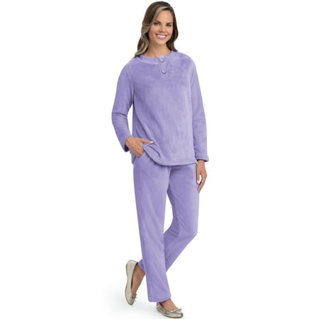 

Collections Etc Super Soft & Cozy Plush Fleece 2-Piece Polyester Pajama Set