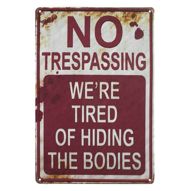 Industrial Garage Club Bar No Trespassing Metal Wall Art Plaque Sign For Home