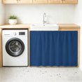 thumbnail image 2 of Navy Blue Small Sink Skirt, Bathroom Vanity Cabinet Adhesive Curtain, Modern Rustic Deep Blue Solid Cover Utility Under Sink Cover Decorative Kitchen Cabinet Curtains 10"x11", 2 of 8